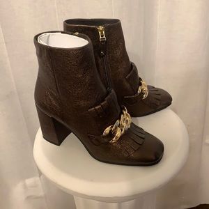 Italian Elvio Zanon chocolate brown bootie sz 35